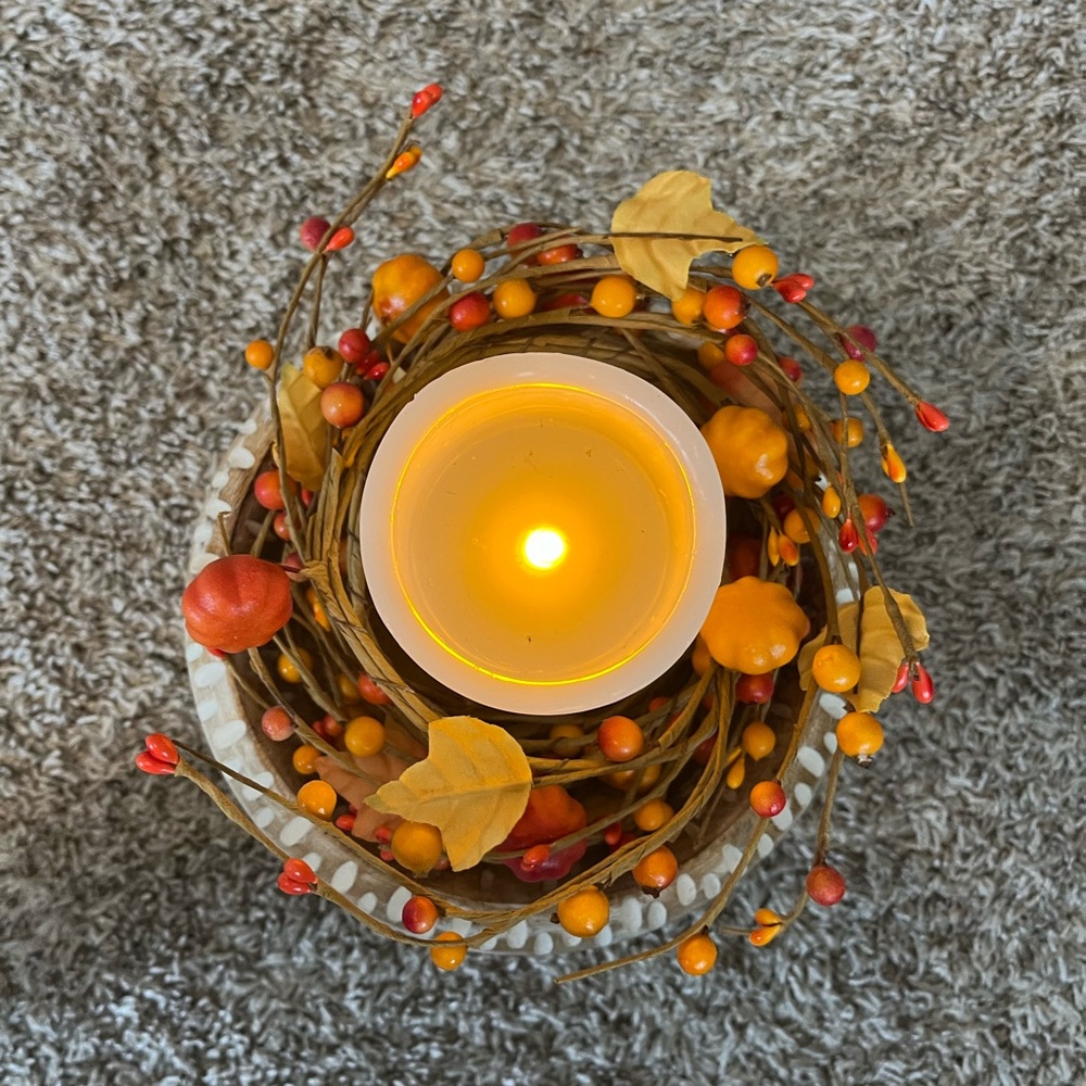 Autumn Harvest LED Candle Ring